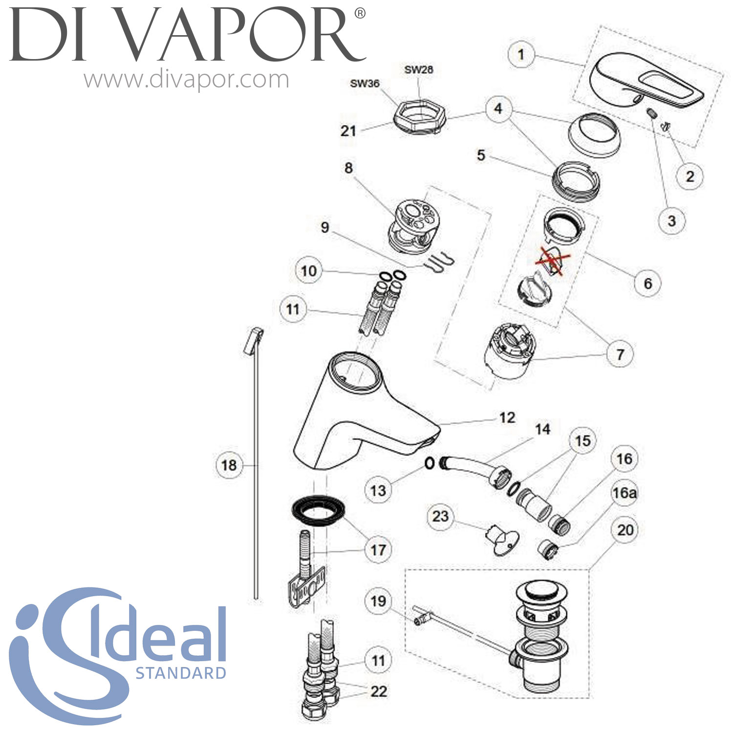 Ideal Standard Ceramix Blue Single Lever Bidet Mixer Tap Spare Parts